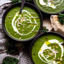 3 bowls of Immunity Boosting Green Goddess Soup